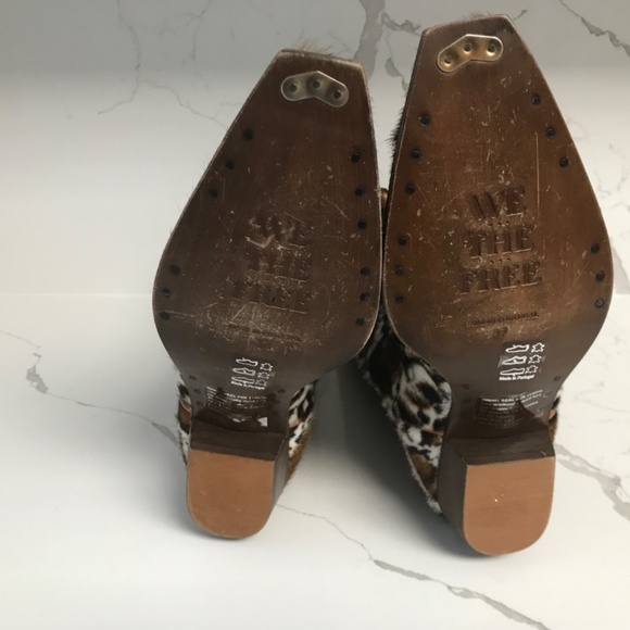 Free People We the Free Dagget Western Montage Ocelot Hair on Boots Size 37 - Picture 4 of 16